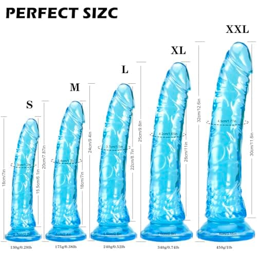 11'' Huge Realistic Dildo with Lifelike Texture,Big G spot Anal Dildos with Strong Suction Cup for Hands-Free Play, Giant Blue Dildo Soft and Firm Poke Suitable for Women/Men/Couples