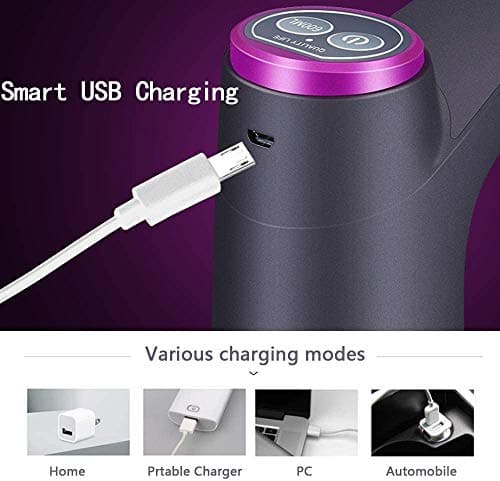 Cozy Blue Water Dispenser, Portable Water Bottle Pump for Universal 3, 4 and 5 Gallon with USB Electric Charging and Automatic Off Switch (Black) — view 3