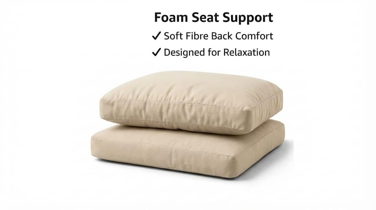 DREAMLAYER Rattan Garden Furniture Cushion Set – Outdoor Replacement Cushions for Patio Sofa & Conservatory – Water Resistant Covers (Cream, 6Pc (3x seat + 3x Back)) — view 4