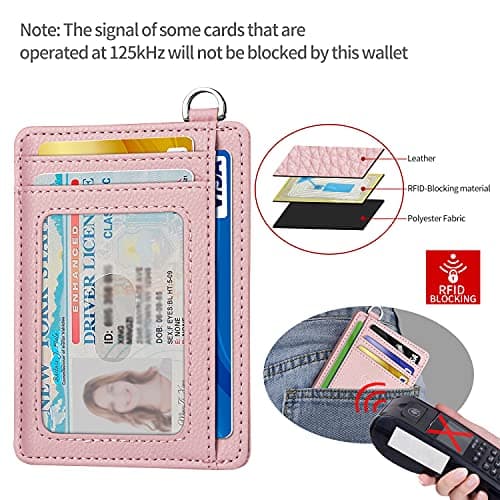 EcoVision Slim Minimalist Front Pocket Wallet, RFID Blocking Credit Card Holder Wallet with Detachable D-Shackle for Men Women — view 3