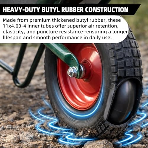 AR-PRO 11x4.00-4 Replacement Inner Tubes with TR87 Bent Valve Stem – Butyl Rubber Tire Tubes for Hand Truck, Lawn Mower, Wheelbarrow, Garden Cart – Fits 4.10/3.50-4 Tires (2 Pack) — view 2