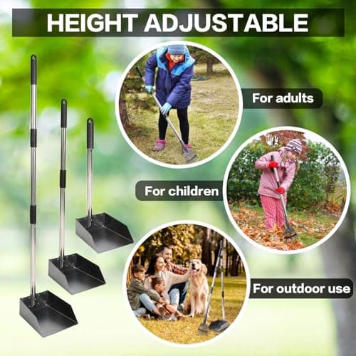 THRISEED Dog Pooper Scooper, Durable Dog Poop Tray and Long Handle Rake Set for Large Medium Small Dogs, Heavy Duty Pet Suppliers — view 4