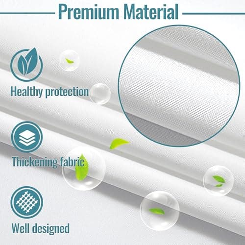 Snap in Shower Curtain Liner Replacement Shower Curtain Liner Removable Liner (1 Pack, 70" W x 54" H-White) — view 3