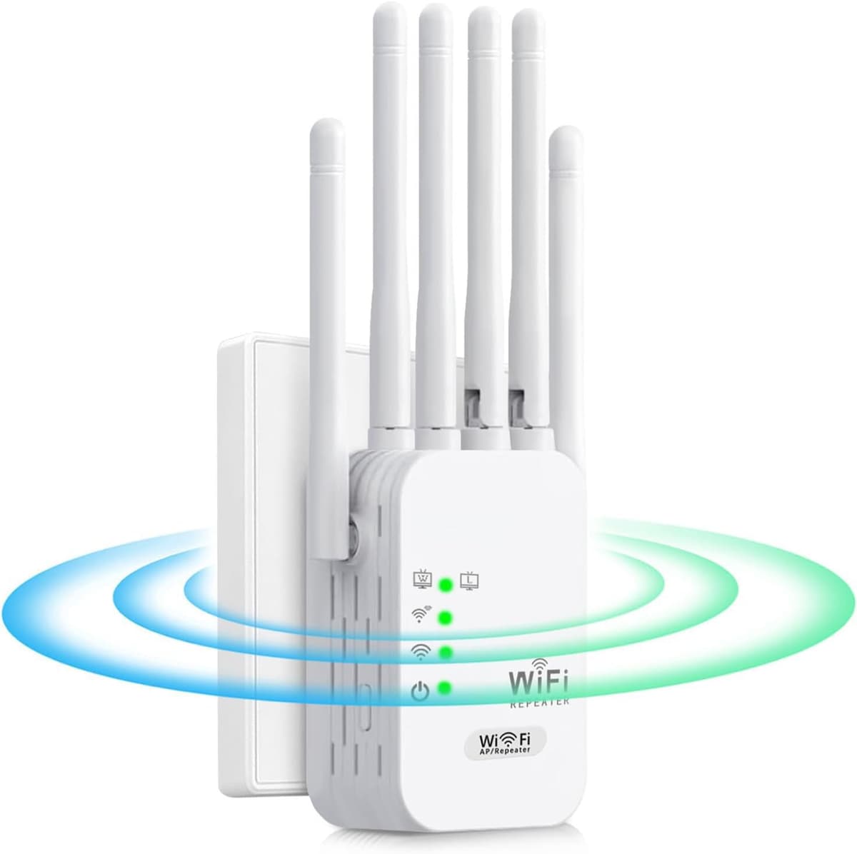 Repetidor WiFi 1200 Mbps,Amplificador y Extensor de Señal Inalámbrica Dual Band (2,4 GHz/5 GHz), Puerto LAN,Modo Punto de Acceso, Fácil de Instalar,Compatible con Todos los Modems y Routers para Hogar