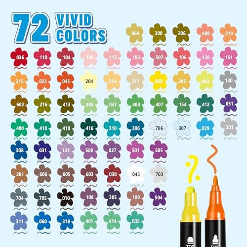 TBC The Best Crafts Acrylic Paint Markers, 72 Colors Dual Tip Dudu Head Paint Markers – Waterproof, Non-Toxic — view 3