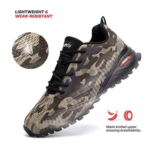 Kricely Men's Trail Running Shoes Fashion Hiking Sneakers for Men Camo Tennis Cross Training Shoe Mens Casual Outdoor Walking Footwear Size 9 — view 4