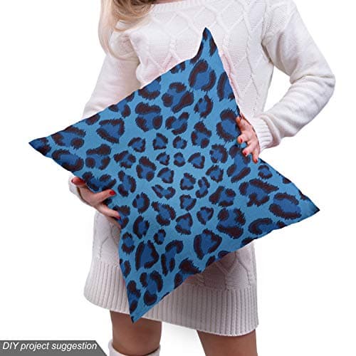 Lunarable Animal Print Fabric by The Yard, Leopard Skin Animal Print Design Creative Contemporary Artwork, Decorative Fabric for Upholstery and Home Accents, 1 Yard, Soft Blue — view 4