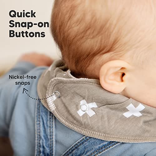 KeaBabies 8pk Organic Baby Bandana Bibs for Drooling and Teething (Basics) — view 7