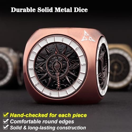 PJOY 7 in 1 DND Spinner Dice Set Metal Cube Spinner Dice for Dungeons and Dragons Gifts Ideas for Gamers Role Playing Game Accessories Cool DND Gifts Desk Gadgets for DM Dungeon Masters Players — view 5