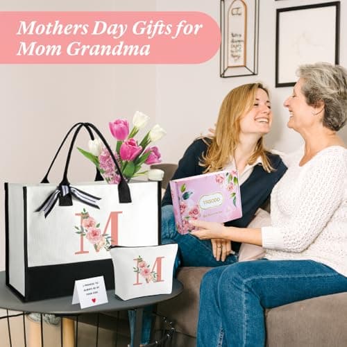 Birthday Gifts for Women Mothers Day Gifts for Mom Wife Grandma Daughter Sister Teacher Bridesmaid Gifts Tote Bag and Makeup Bag C