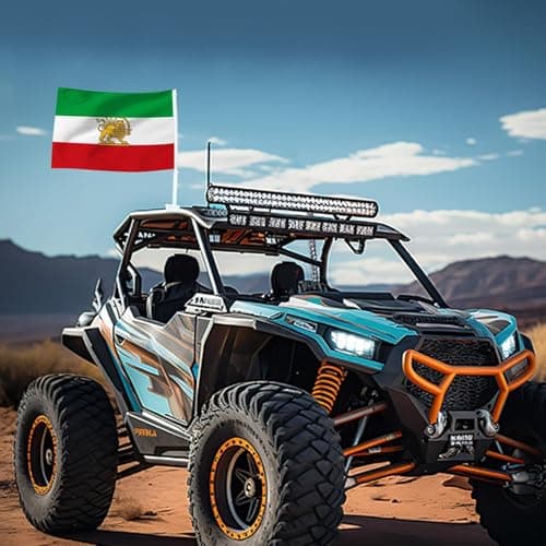 Small Iran Car Flags Banner Iranian Car Window Flags Small Former Lion Sun Banner Persia Historic Iranian Flag Car Flag for Sedan Truck RV Commuting Travel Adventure (a3-A+B,One Size) — view 3