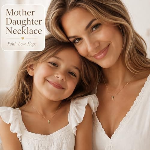 Poxtex Gold Cross Necklace for Women Teen Girls Dainty Cute 14K Gold Plated Small Cross Pendant Trendy Jewelry Non Tarnish Waterproof Simple Necklace Religious Christian Baptism Jesus Faith Gifts — view 5