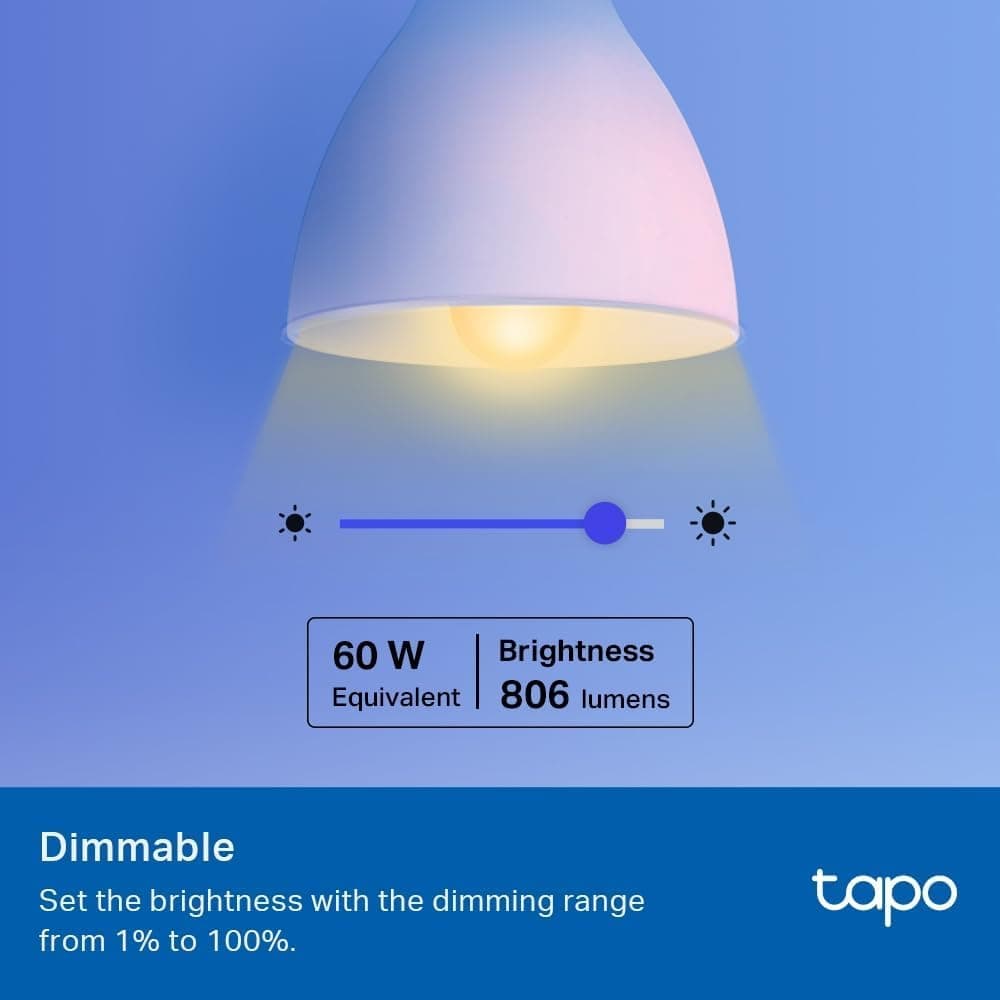 Tapo L530B (2-Pack) Smart Bulb, B22 Colour Changing Light Bulb, Alexa Light Bulbs, LED Light Bulb,8.7W (60W), Dimmable, Schedule & Timer, Energy Saving, App Remote Control, Google Voice Control — view 4
