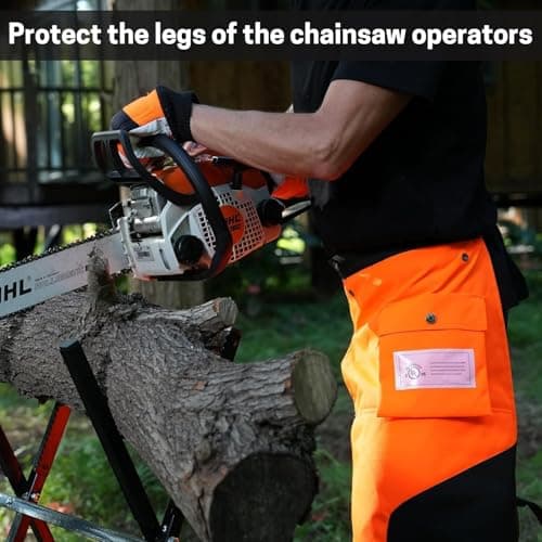 ZELARMAN Chainsaw Chaps Apron 8-Layer Wrap for Men/Women Loggers Forest Workers Protective Chain Saw Pants Adjustable — view 5