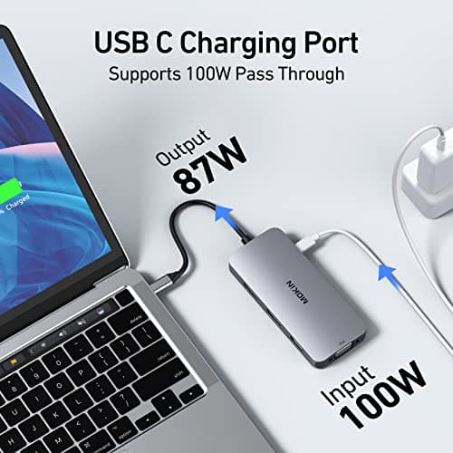 USB C Docking Station Dual DisplayPort, 8 in 1 USB Hub with 2 DP, HDMI, VGA, USB C 2.0, A 2.0, PD Charging Port, Multi Monitor Adapter for Dell/HP/Lenovo Laptops — view 2