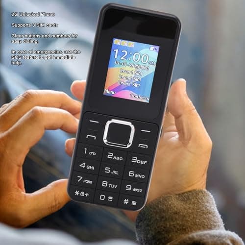 Wisoqu 2G Unlocked Cell Phone, Big Button Triple SIM Senior Phone with 1.77 Inch Screen 3800mAh Battery SOS Button, for Emergency Calling — view 2