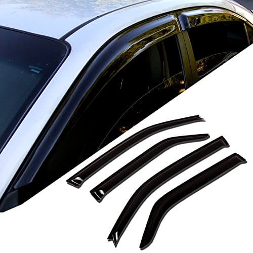 TuningPros WD-720 Tinted Smoke Out-Channel Window Visor Deflector Rain Guard 4-pc Set