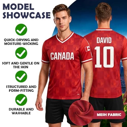 Kcyhaain Custom Soccer Jersey, Personalized 2026 Soccer Jersey with Your Name and Number Men Women Kids (Ca-na-da) — view 3