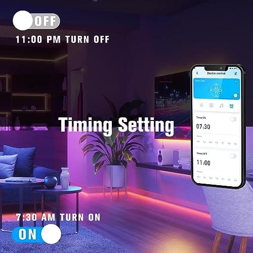 DAYBETTER LED Strip Lights 130ft Lights Strip for Bedroom, Desk, Indoor Room Bedroom Birthday Gifts RGB Decor with Remote and 24V Power Supply — view 3
