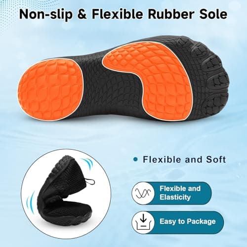 JIASUQI Barefoot Water Shoes for Women Quick-Dry Adjustable Beach Swim Pool Shoes Womens Wide Minimalist Walking Shoes Sandal for Indoor Outdoor Black,Size 9 — view 5
