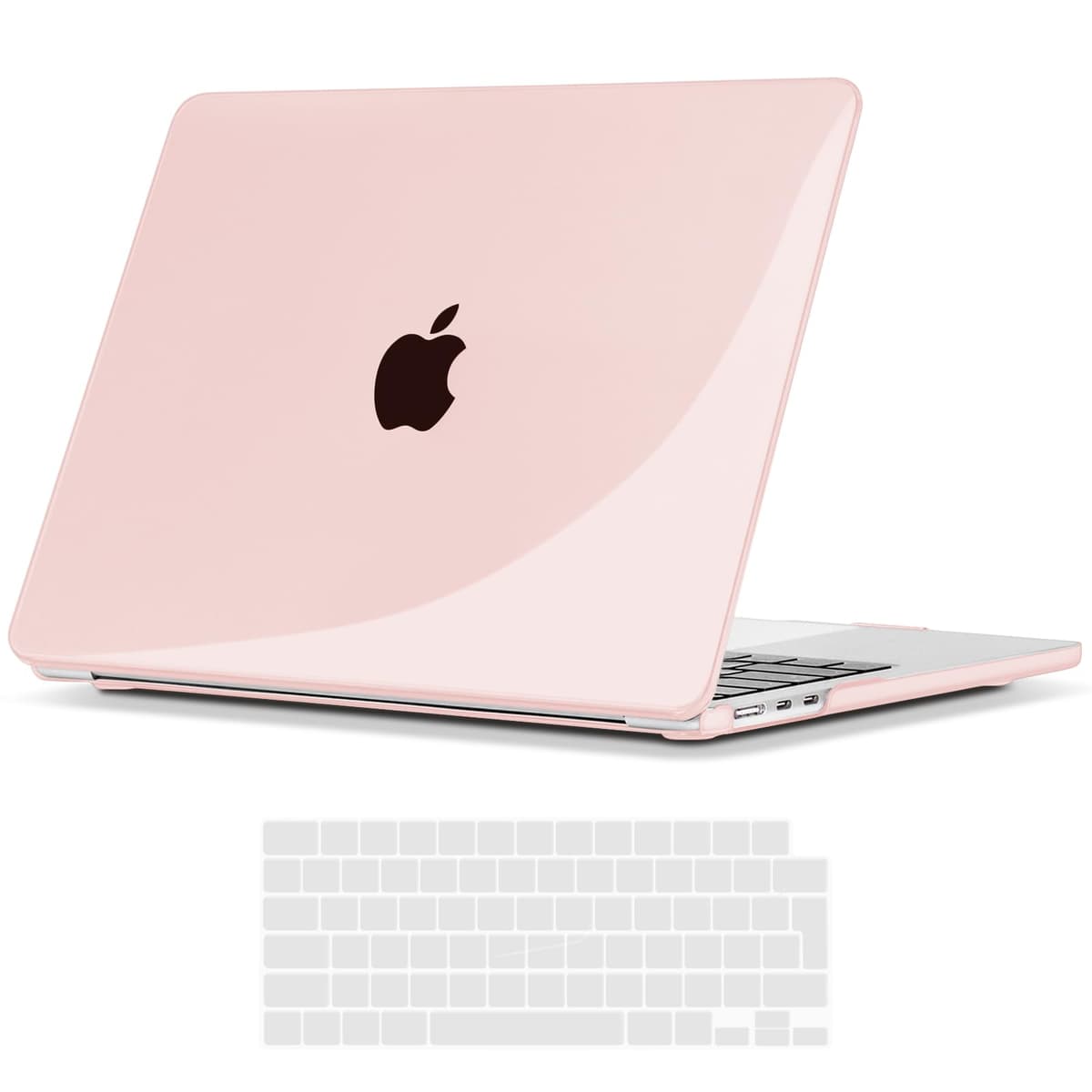 TECOOL Case compatible with MacBook Air M1 & MacBook Air 13 inch Retina 2020 2019 2018 (A2337 A2179 A1932), Plastic Snap On Hard Shell Cover & UK EU Keyboard Protector, Crystal Clear (Glossy) — view 64