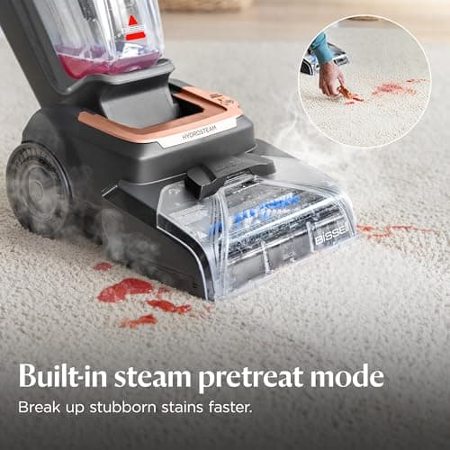 BISSELL Revolution HydroSteam Carpet Cleaner, Upright Deep Cleaner, HydroSteam Technology, 4-inch Self-Cleaning Tough Stain Tool & Formulas Included, 4123 — view 2