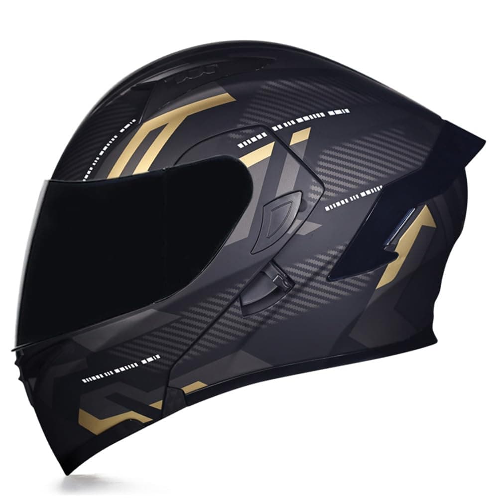Full Face Flip Up Motorcycle Modular Helmet Integrated Motorbike Dual Visor for Adults Men Women Moped Street Racing DOT Approved — view 9