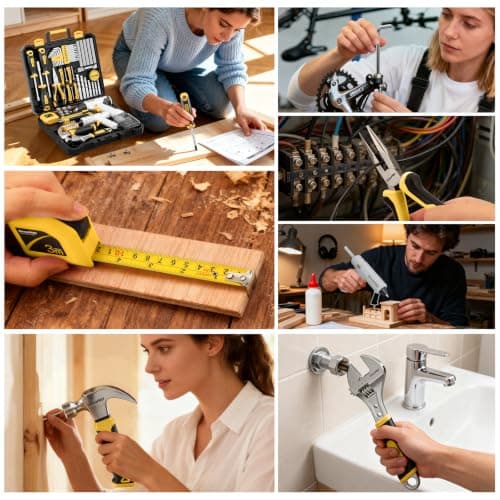 GRENPRO Tool Set Drill Set, 188PCS Tool Kit For Home with Cordless Drill Power, Tool Kit for Women & Men, Basic Household Auto Repair Hand Tool Box, Glue Gun Tools Sets & Electric Drill tools for Mens — view 5