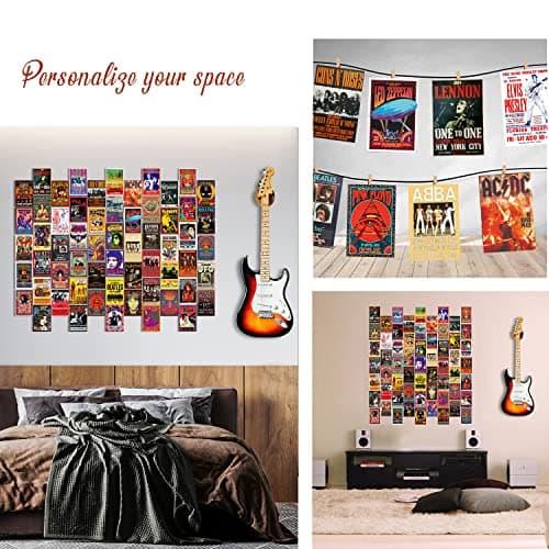 WOONKIT 60 PC Vintage Rock Band Posters for Room Aesthetic, 70s 80s 90s Retro Music Room, Bedroom Decor Wall Art, Concert Poster Wall Collage, Old Music Album Cover Prints (A 60 SET, 4X6 INCH) — view 4