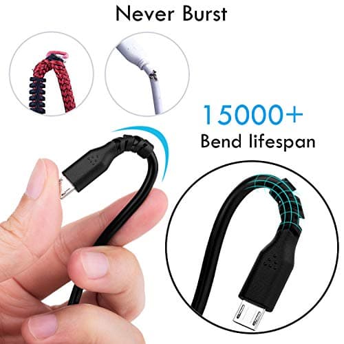 iSeekerKit PS4 Micro USB Charging Cable, [15FT 2Pack] Extra Long Fast Charging Cord, High Speed Android Charger Cable Compatible for Samsung Tablet/Galaxy S7 Edge/S6/S5,Android,HTC — view 3