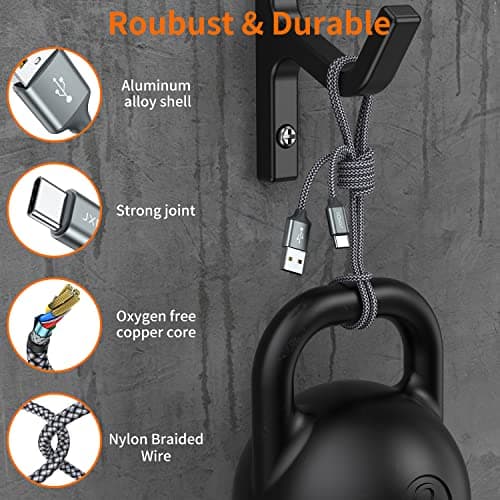 USB Type C Cable,USB A to USB C 3A Fast Charging (3.3ft 2-Pack) Braided Charge Cord Compatible with iPhone 15 16 17 Pro Max,Samsung Galaxy S10 S9 S8 Plus,Note 9 8,A11 A20 A51,LG G7 V30 V35,Moto Z2 Z3 — view 3