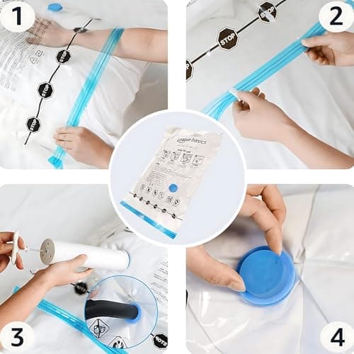Amazon Basics Vacuum Compression Storage Bags with Hand Pump - 20 Pack (5 Small, 5 Medium, 5 Large & 5 Jumbo) — view 3
