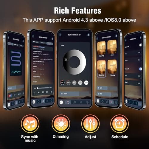 Skoiuc Outdoor String Lights 100FT, APP & Remote Control Dimmable Patio Lights, Plug in LED String Lights with Timer, Waterproof Backyard Pergola Garden Party Decor — view 2
