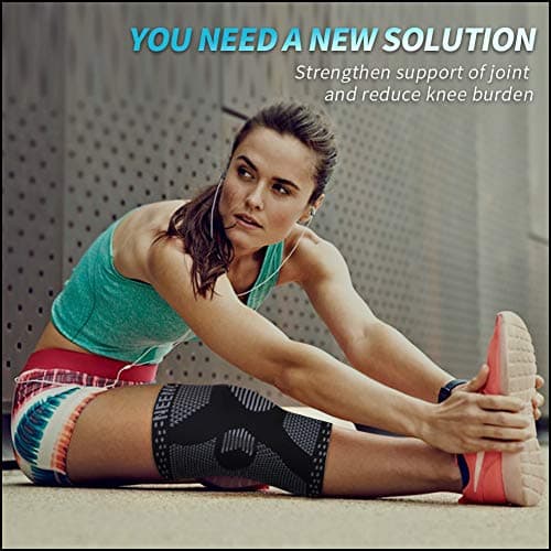 NEENCA Knee Brace for Knee Pain, Compression Knee Support with Air Mesh Fabric, Adjustable Knee Wrap with Side Stabilizers, Ultra-Soft Bandage for Sports, Running, Meniscus Tear, ACL, Arthritis Relief — view 4
