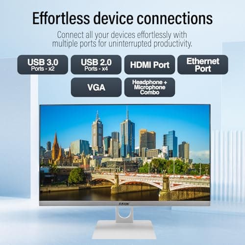 23.8" Full HD All in One PC Desktop Computer (Dec 2025 Release) - 16GB RAM, 512GB SSD, Windows 11, Intel 15th Gen Quad-Core CPU, HDMI, USB 3.0 - AIO PC with Wireless Keyboard, Mouse, 3MP Web Camera — view 4