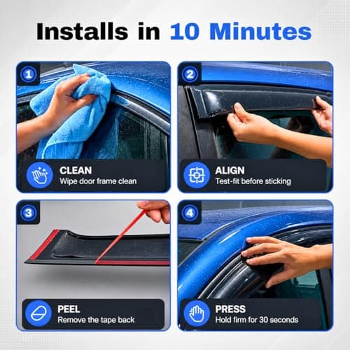 IG Window Visor Fit for 2009-2018 RAM 1500 Crew Cab, Out-Channel Rain Guards Vent Deflectors 4PC, Truck Accessories for 2019-2024 RAM 1500 Classic, 2010-2025 RAM 2500 3500 (Mega & Crew Cab) — view 6