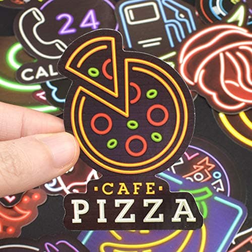 QTL Neon Vinyl Cute Stickers for Water Bottles,Laptops and School Supplies,Waterproof Decorative Decals for Kids,Boys,Teens and Adults,Party Favors,Birthday Gifts(Neon 50pcs) — view 5
