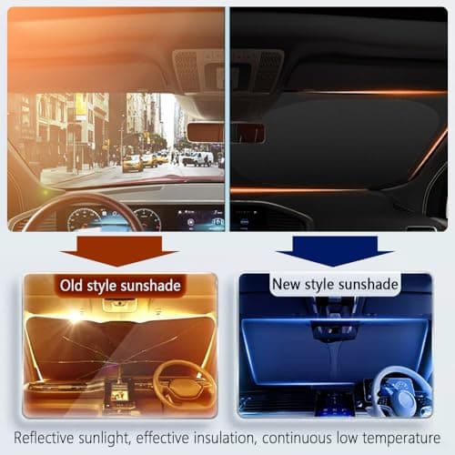 Car Windshield Sun Shade,Foldable Sun Shade for Car Windshield with Storage Bag Compatible with Jeep Grand Cherokee 2011-2026,Oxford Cloth Cars Suns Shades Keep Interior Cool — view 2