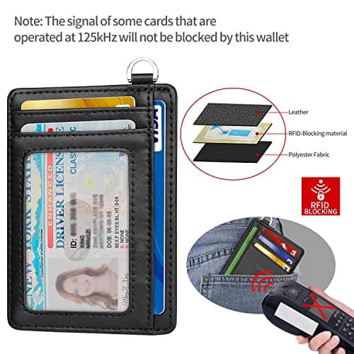 EcoVision Slim Minimalist Front Pocket Wallet, RFID Blocking Credit Card Holder Wallet with Detachable D-Shackle for Men Women — view 3