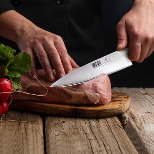 HOSHANHO Kitchen Knife in Japanese High Carbon Steel, Professional High-Class Chef's Knife 8 inch, Non-slip Ultra Sharp Cooking Knives with Ergonomic Handle — view 5