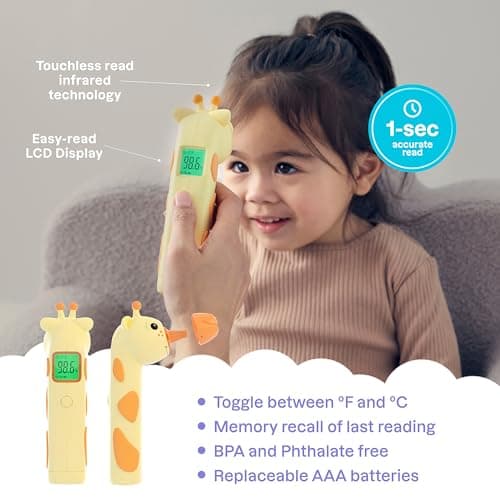 Playhouse MD Baby Thermometer for Kids – Digital Infrared No-Touch Forehead & Ear Thermometer, 3-in-1 Contactless Thermometer with Fever Indicator, Fever Buddy Giraffe — view 4