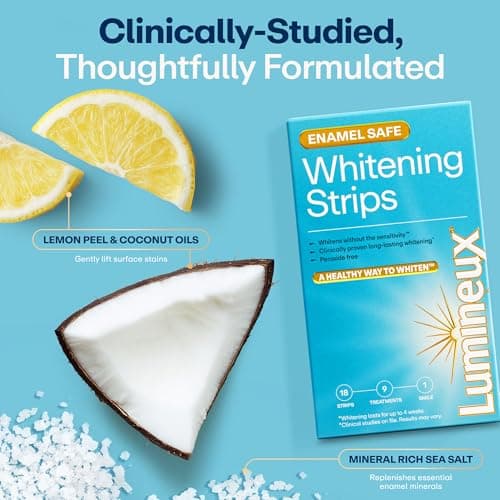 Lumineux Teeth Whitening Strips Kit - 9 Treatments (1 Month) - Peroxide Free - Enamel Safe for Whiter Teeth - Whitening Without The Sensitivity - Dentist Formulated - Sensitivity Free — view 4