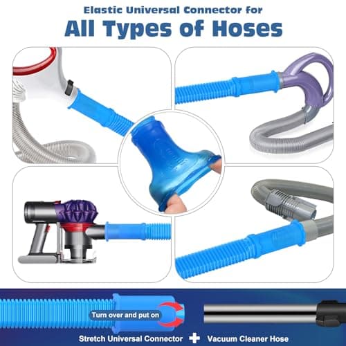 PetOde 2 Pieces Dryer Vent Cleaner Kit Compatible with Most Vacuum Cleaner, Dryer Lint Brush and Vacuum Hose Attachment with Universal Connector, Quickly Lint Remover — view 2