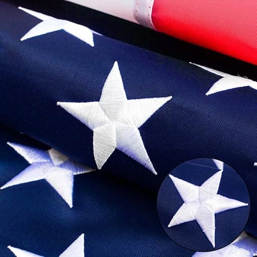American flag 1x1.5 FT for Outside, Heavy Duty Polyester USA Flag Outdoor with Embroidered Stars, Sewn Stripes, US Flag with Brass Grommets for Indoor, Outdoor, All Weather