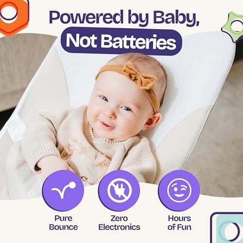 ComfyBumpy Ergonomic Baby Bouncer - Safe, Portable Bouncer with Adjustable Height Positions - Baby Bouncer Perfect for Newborn Babies (Oatmeal) — view 2