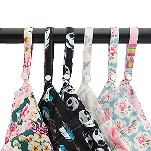 ALVABABY Wet Dry Bags with Two Zippered Pockets 2 Pack Travel Beach Pool Daycare Soiled Baby Items Reusable Waterproof Yoga Gym for Baby Cloth Diaper Swimsuits Wet Clothes — view 8