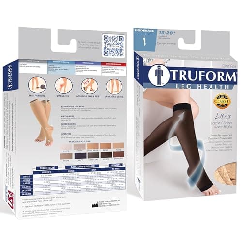 Truform 1772, Women's Compression Stockings,Sheer, Knee High, Open Toe, 15-20 mmHg, Medium, Nude - 0.25 pound (1772ND-M) — view 2