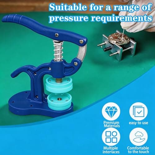 Watch Press Tool Kit, Watch Back Case Closer & Repair Tool | Blue Plastic Presser with 12 Dies (5-50mm) for Watchmakers, Repair & Battery Changes — view 5