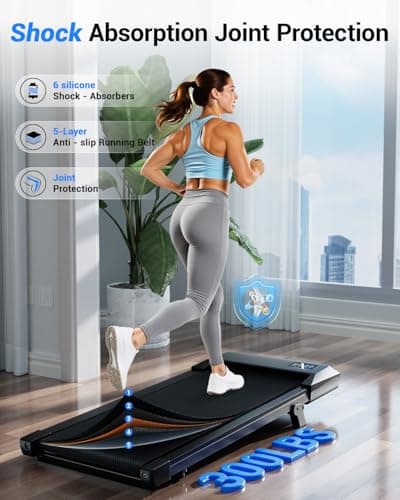Superun Walking Pad,6% Manual Incline Walking Pad Treadmill,Under Desk Treadmill for Home Office, with App & Remote,2.5HP Quiet,LED Display,300 lbs Capacity — view 4