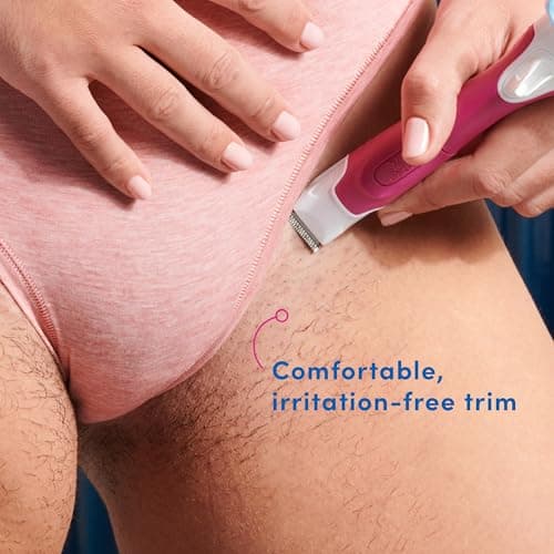 Schick Hydro Silk TrimStyle Hydrating Razor with Bikini Trimmer for Women | 2-in-1 Bikini Razor for Women and Womens Trimmer for Pubic Hair| Includes 1 Waterproof Handle, 1 Refill & 1 AAA Battery — view 6